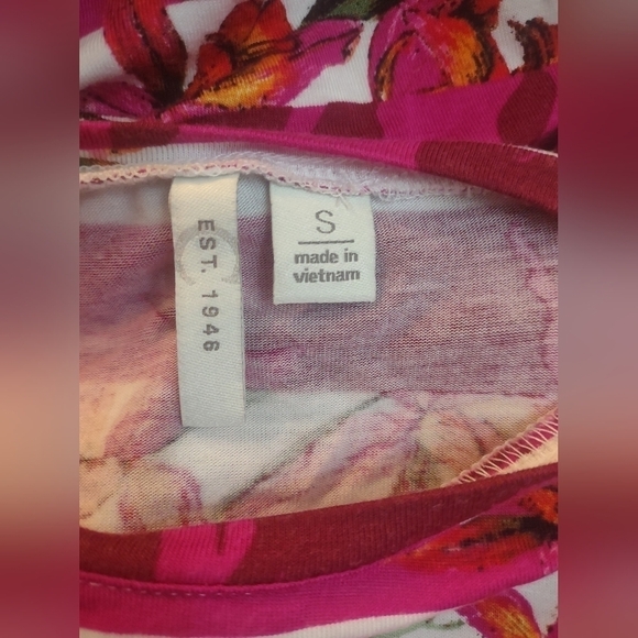 Cato women's size small pink and white striped floral tunic blouse shirt top - Picture 4 of 6